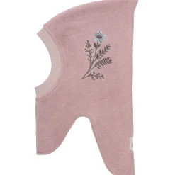 Clearance Balaclava i ull broderte blomster, Fawn Vinterluer Barn | Vinterluer Baby