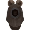 Fashion Balaclava lue tovet ull og dusker,Dark Brown Vinterluer Barn | Vinterluer Baby