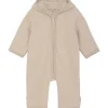 Online bomullsfleecedress med ører, Camel Melange Heldresser / Kjøredresser Baby | Heldresser & Pyjamaser Jente
