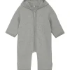 Sale bomullsfleecedress med ører, Light Grey Melange Heldresser / Kjøredresser Baby | Heldresser & Pyjamaser Jente