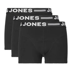 Hot Jack & Jones Sense 3-pack boxer, Black/Black Undertøy Gutt 8-16 År | Undertøy Gutt