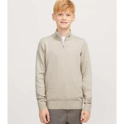 Clearance Emil half-zip genser, Oatmeal Mel. Penklær Gutt | Skjorter Gutt