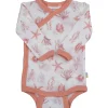 Clearance Aqua Flora omslagsbody i sommerull, Light pink Ullbody Og Ullgensere Baby | Bodyer Baby Jente