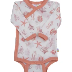 Clearance Aqua Flora omslagsbody i sommerull, Light pink Ullbody Og Ullgensere Baby | Bodyer Baby Jente