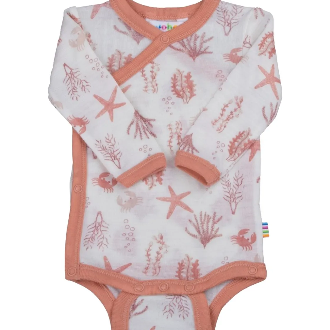 Clearance Aqua Flora omslagsbody i sommerull, Light pink Ullbody Og Ullgensere Baby | Bodyer Baby Jente
