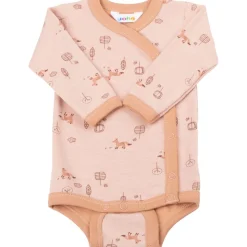 Discount Fox omslagsbody i ull/bomull, Peach Ullbody Og Ullgensere Baby | Ullbodyer Baby Jente