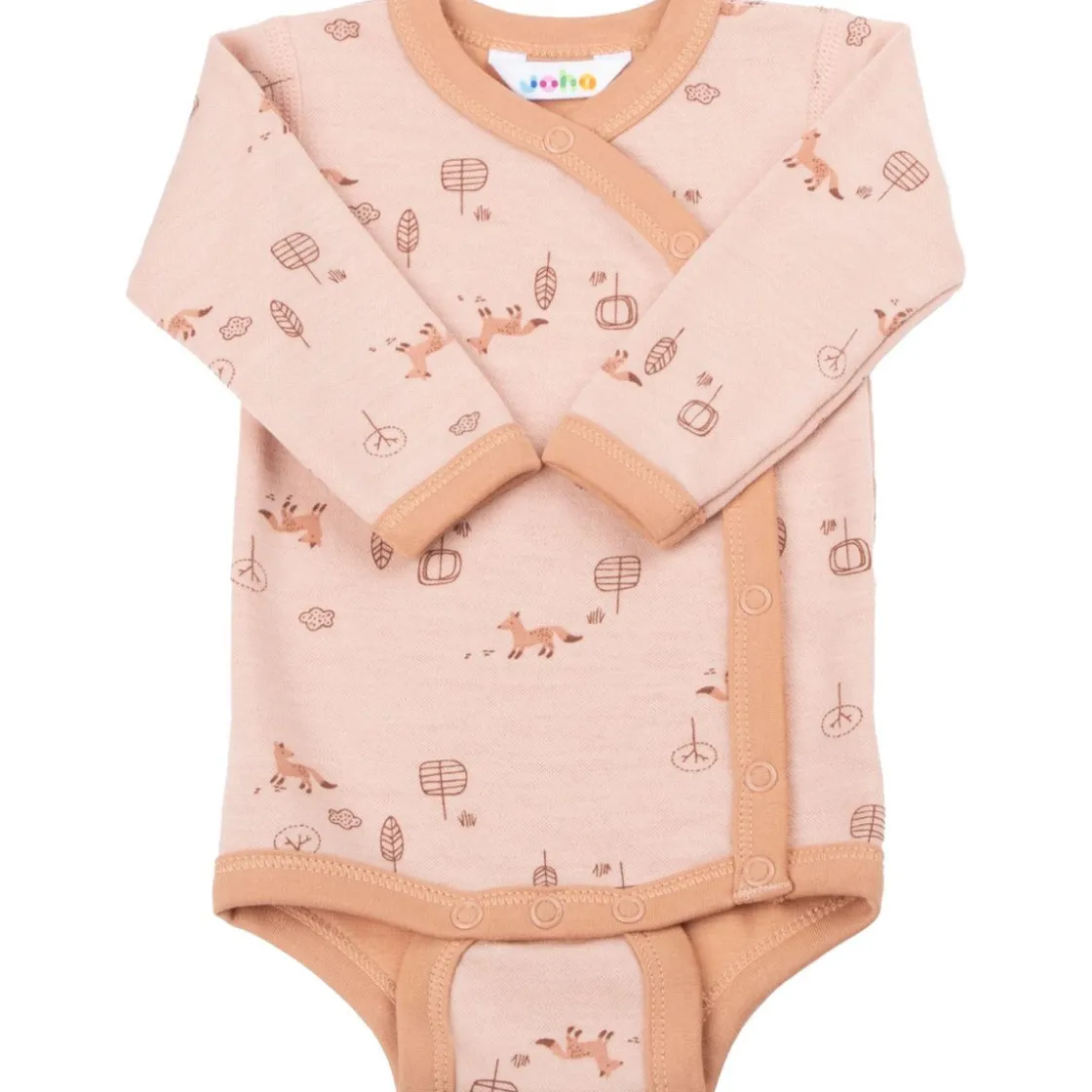 Discount Fox omslagsbody i ull/bomull, Peach Ullbody Og Ullgensere Baby | Ullbodyer Baby Jente