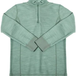 Outlet genser i ull/bambus med half-zip, Green YD Ullgensere 8-16 År | Ullgensere Jente 3-10 År