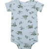 Hot Lake kortermet body i bambus, Light blue Kort | Kortermet Baby Gutt