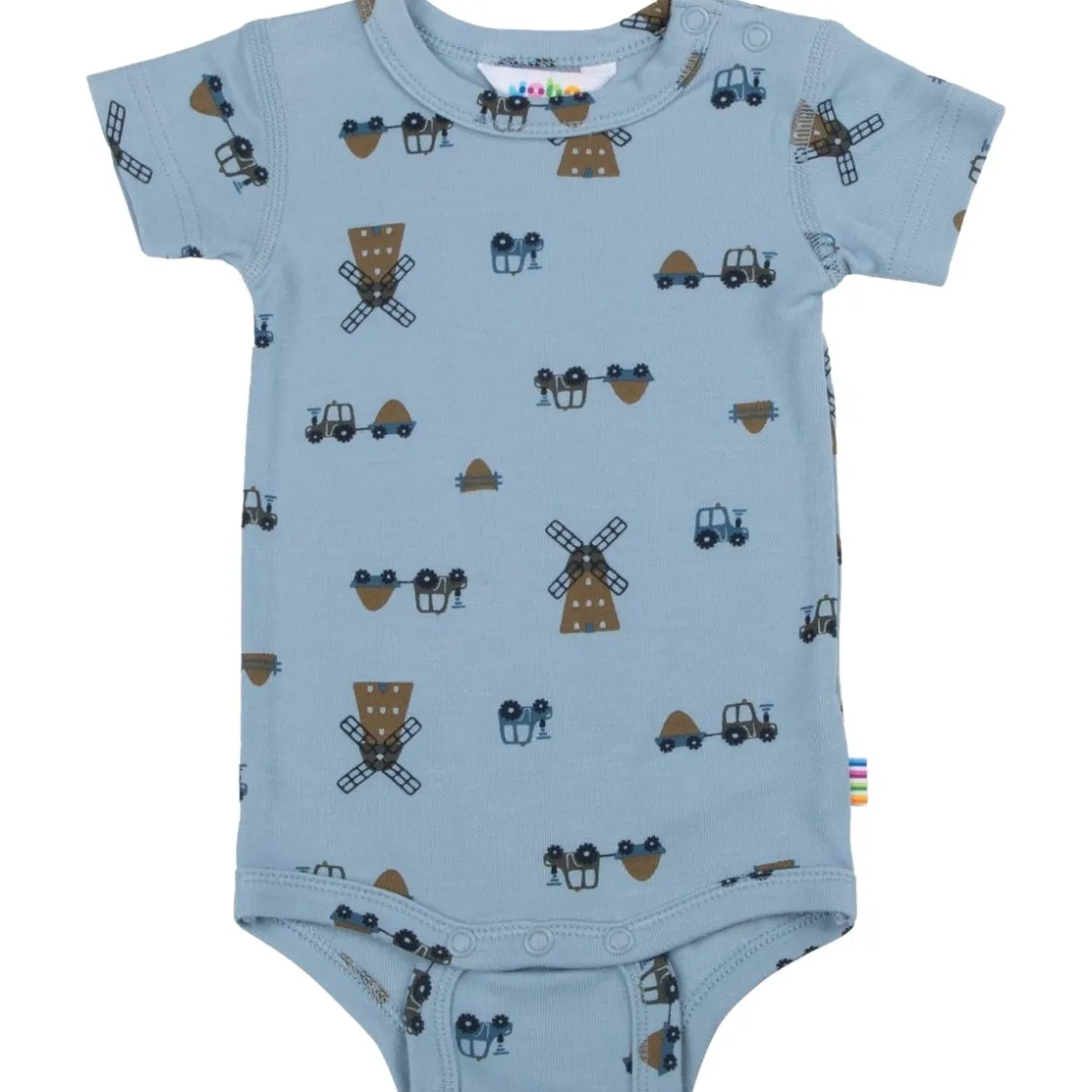 Sale Poppy & Mill kortermet body i bambus, Blue Kort | Kortermet Baby Gutt