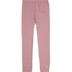 Fashion ribb leggings i merinoull, old rose Ullbukser 8-16 År | Ullbukser Gutt 3-10 År