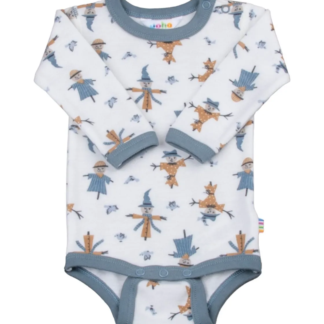 Best Scarecrow body i ull/bambus, Off White/Blue Ullbody Og Ullgensere Baby | Ullbodyer Baby Gutt