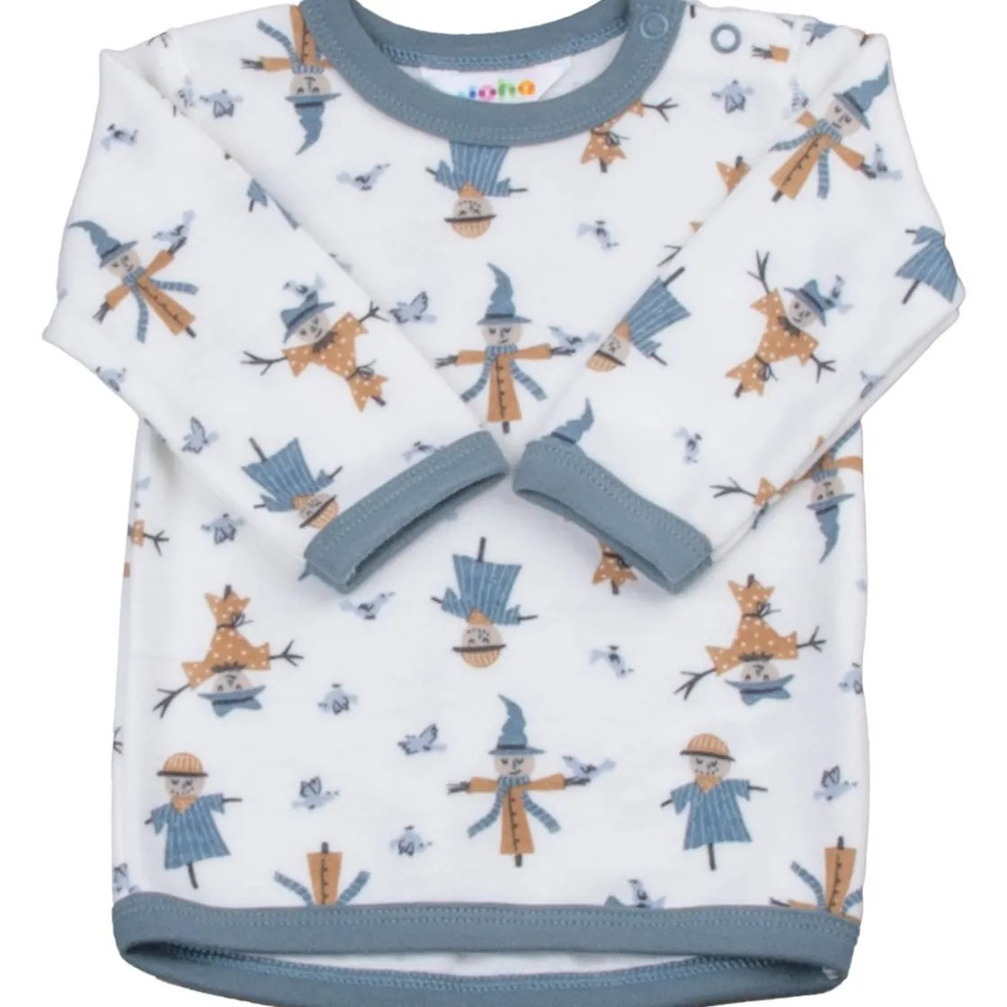 Clearance Scarecrow genser i ull/bambus, Off White/Blue Ullgensere Gutt 3-10 År | Ullgensere Gutt
