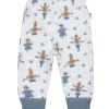 Outlet Scarecrow leggings i ull/bambus, Off White/Blue Ullbukser Gutt 3-10 År | Ullbukser Baby