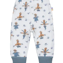 Outlet Scarecrow leggings i ull/bambus, Off White/Blue Ullbukser Gutt 3-10 År | Ullbukser Baby