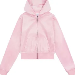 Hot Tonal velour hettejakke, pink nectar Gensere Jente 8-16 År | Gensere & Overdeler Gutt