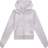 New Tonal velour hettejakke, dapple grey Gensere Jente 8-16 År | Gensere & Overdeler Gutt