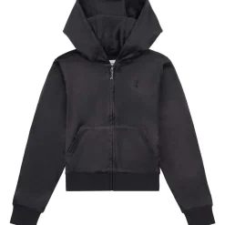 Outlet Tonal velour hettejakke, jet black Gensere Jente 8-16 År | Gensere & Overdeler Gutt