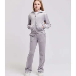 New Tonal velour hettejakke, dapple grey Gensere Jente 8-16 År | Gensere & Overdeler Gutt