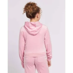 Hot Tonal velour hettejakke, pink nectar Gensere Jente 8-16 År | Gensere & Overdeler Gutt