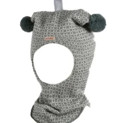 Fashion balaclava lue med mønster, støvgrønn/sand Vinterluer Barn | Vinterluer Baby