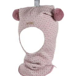 Hot balaclava lue med mønster, old rose/creme Vinterluer Barn | Vinterluer Baby