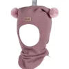 Sale balaclava med kontrast dusker, old rose/soft rosa Vinterluer Barn | Vinterluer Baby