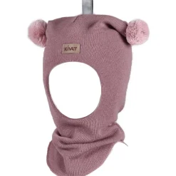 Sale balaclava med kontrast dusker, old rose/soft rosa Vinterluer Barn | Vinterluer Baby