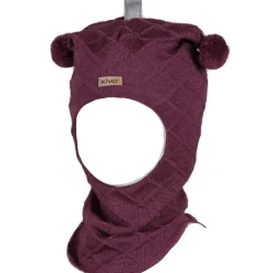 Fashion Cable balaclava til barn og baby, plomme Vinterluer Barn | Vinterluer Baby