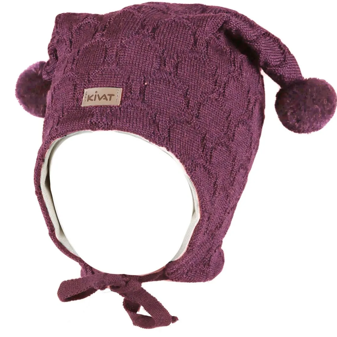 Hot vinterlue med kabelstrikk, plomme Vinterluer Barn | Vinterluer Baby
