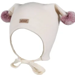 New vårlue til barn med rosa dusker, Offwhite Vår- Og Høstluer Barn | Vår- Og Høstluer Baby