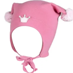 Fashion vårlue til barn og baby med krone, Mørk Rosa Vår- Og Høstluer Barn | Vår- Og Høstluer Baby
