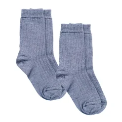 Sale 2 pack ullsokker til barn, mellomblå Ulltøfler Og Ullsokker Baby | Sokker Gutt 8-16 År