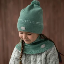 Fashion Classic hals i ull til barn, Dus grønn Hals Og Skjerf Barn | Hals Og Skjerf Baby