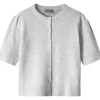Clearance Nlflodet kortermet cardigan til barn, Light Grey Melange Penklær Jente 8-16 År | Penklær Baby Gutt