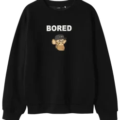 Fashion Nlmabrosso sweatshirt til barn, Black Gensere Gutt 8-16 År | Gensere & Overdeler Gutt