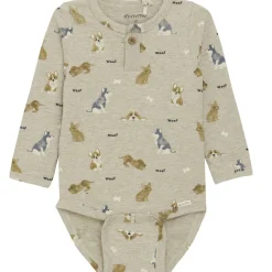 Fashion body med hunder, Beige Melange Bodyer Baby Jente | Bodyer Baby Gutt