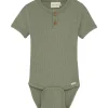 Outlet Rib kortermet body, Sea Spray Kort | Kortermet Baby Gutt