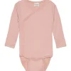 Clearance Rib omslagsbody, Misty Rose Bodyer Baby Jente
