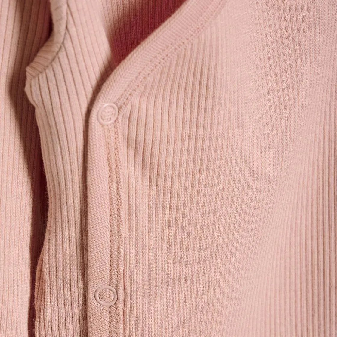 Clearance Rib omslagsbody, Misty Rose Bodyer Baby Jente
