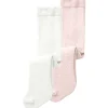 Hot Nbfditta 2-pack strømpebukse til baby, Bright White Strømpebukser Jente