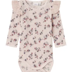 Hot Nbfwang Needle body i ull m/volanger, Lilac Ash Ullbody Og Ullgensere Baby | Ullbodyer Baby Jente