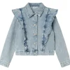 Hot Nkflana denimjakke til barn, Light Blue Bleached Jakker Barn