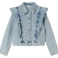 Hot Nkflana denimjakke til barn, Light Blue Bleached Jakker Barn