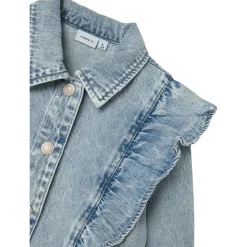Hot Nkflana denimjakke til barn, Light Blue Bleached Jakker Barn
