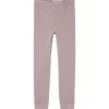Clearance Nkfwuppo leggings i ull/bomull til barn, Purple Dove Ullbukser 8-16 År | Ullbukser Gutt 3-10 År