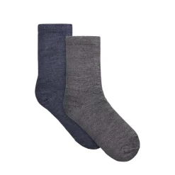Outlet Nkmwakta 2-pack ullsokker til barn, Dark Grey Mel. Sokker Gutt 8-16 År | Sokker Gutt