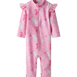 Online Nmfzila 3/4 UV-drakt til småbarn, Pink Frosting Badetøy Jente | Badetøy Baby Jente