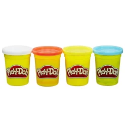 Discount plastelina 4-Pack - hvit, rød, gul og lyseblå Hobby Og Kreativitet