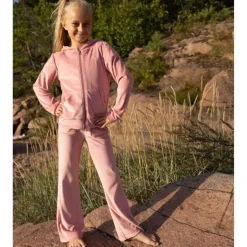 Sale Hermine velour hettjakke til barn, Coral pink Gensere Jente 8-16 År | Gensere & Overdeler Gutt